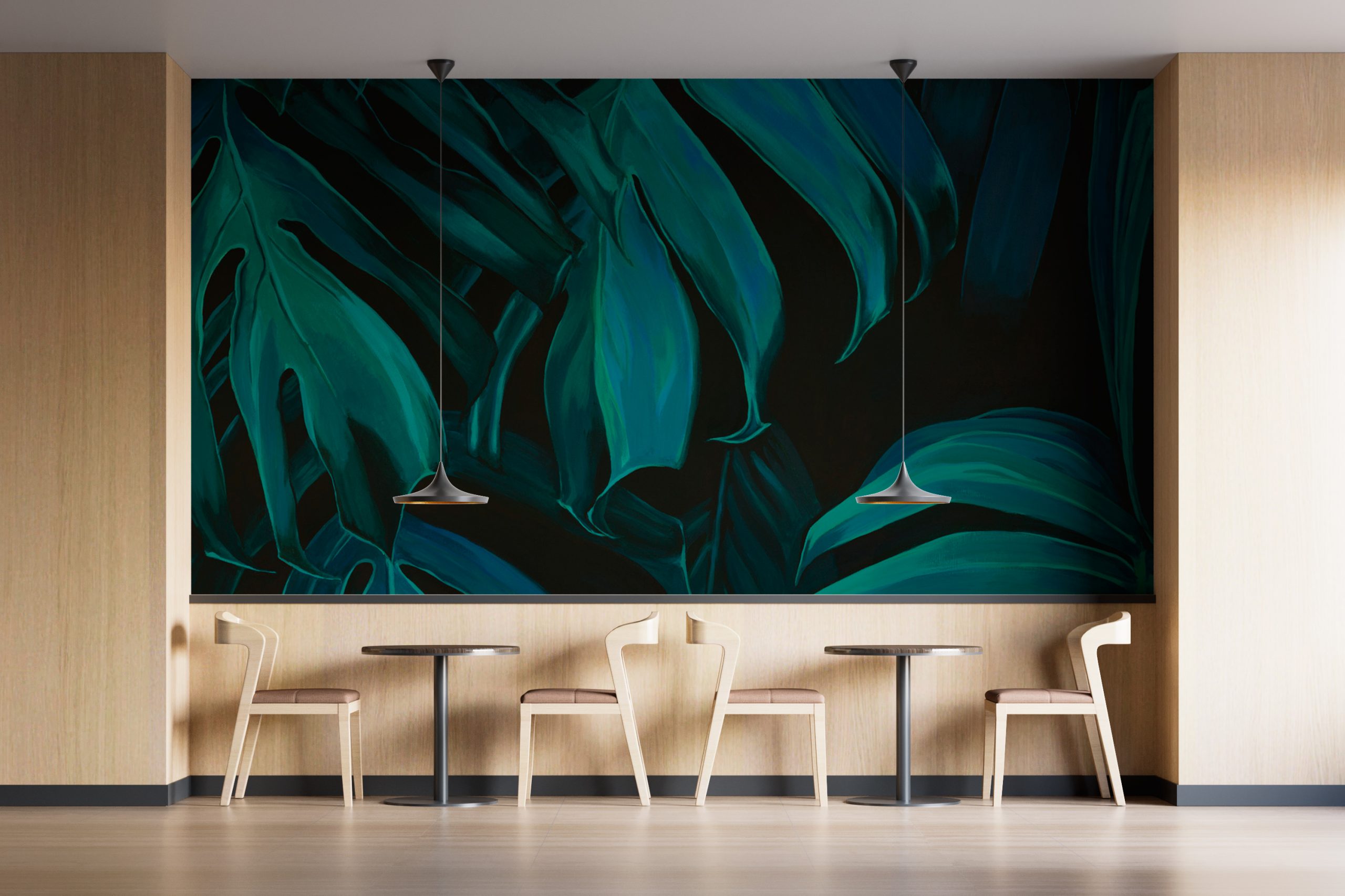 mural pared restaurante